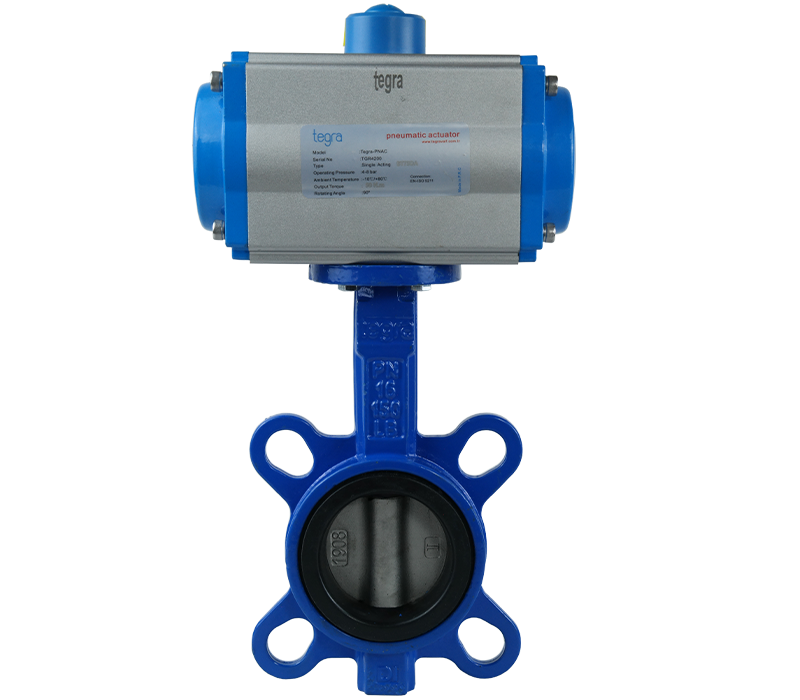 Wafer Type Viton Gasket Butterfly Valve with Pneumatic Actuator