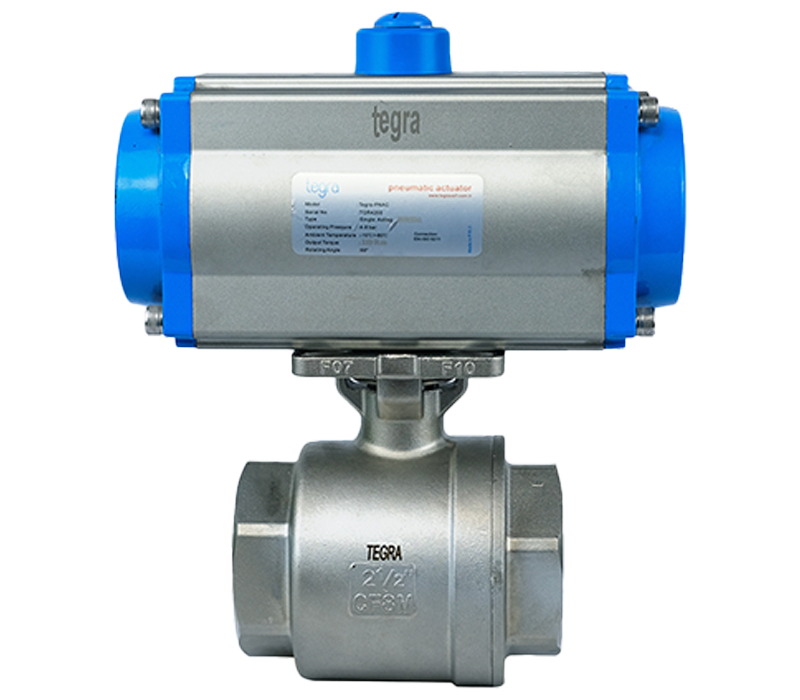 2 Piece Threaded Ball Valve with Pneumatic Actuator