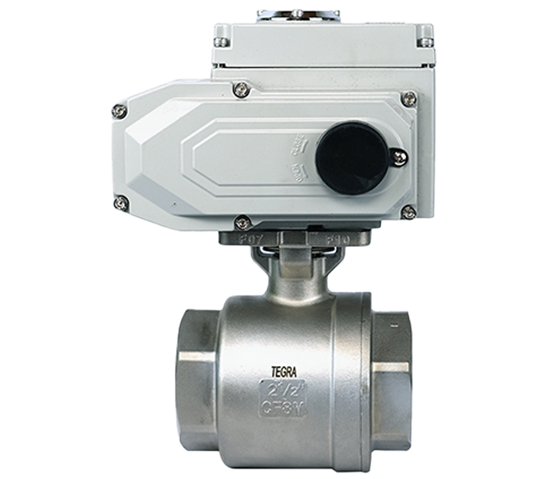 2 Piece Threaded Ball Valve with Electric Actuator