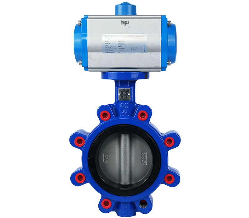 Lug Type Viton Gasket Butterfly Valve, with Pneumatic Actuator